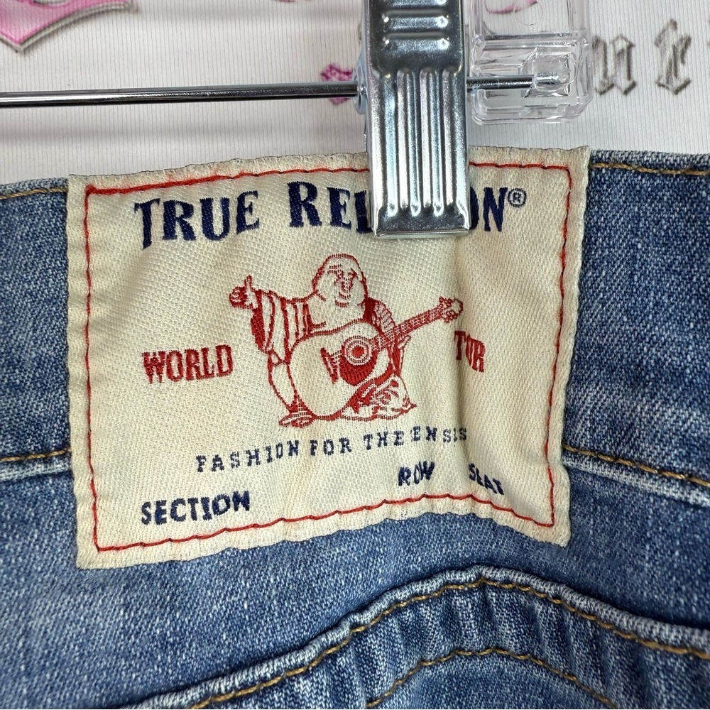 True Religion jeans pants Ricky relaxed straight Blue bottoms Jeans logos - Picture 7 of 16